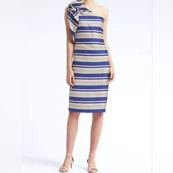 Banana Republic one shoulder dress Sz 14 - Picture 1 of 3